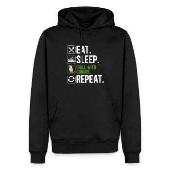 Molina Perruche Perroquet Perruche Oiseau Perruche - Sweat à capuche Premium bio Homme - noir - Devant - Nico (187cm)