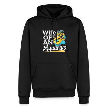 Aquarius Wife Of An Aquarius - Men’s Premium Organic Hoodie - black - Front - Nico (187cm)