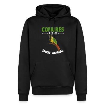 Molina Perruche Perroquet Perruche Oiseau Perruche - Sweat à capuche Premium bio Homme - noir - Devant - Nico (187cm)