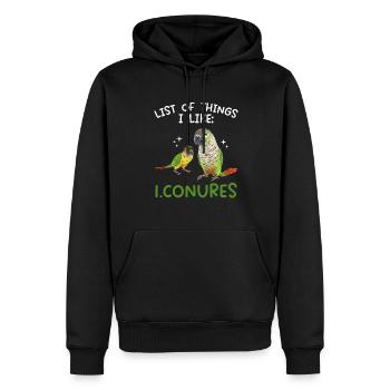 Molina Perruche Perroquet Perruche Oiseau Perruche - Sweat à capuche Premium bio Homme - noir - Devant - Nico (187cm)