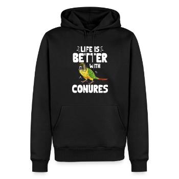 Molinasittich Papagei Vogel Sittich - Männer Premium Bio Hoodie - Schwarz - Vorne - Nico (187cm)