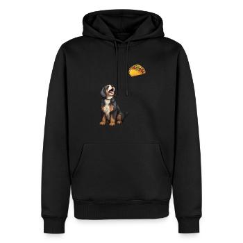 Bernedoodle Staring At Taco - Men’s Premium Organic Hoodie - black - Front - Nico (187cm)