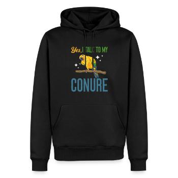 Perruche Perroquet Perruche Oiseau - Sweat à capuche Premium bio Homme - noir - Devant - Nico (187cm)