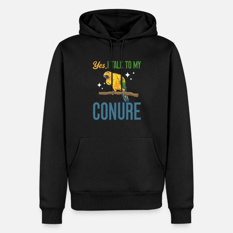 Perruche Perroquet Perruche Oiseau - Sweat à capuche Premium bio Homme - noir