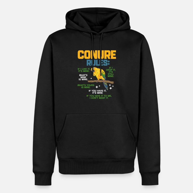 Perruche Perroquet Perruche Oiseau - Sweat à capuche Premium bio Homme - noir