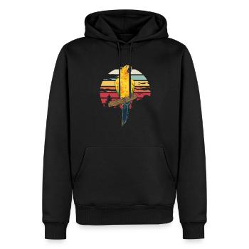 Perruche Perroquet Perruche Oiseau - Sweat à capuche Premium bio Homme - noir - Devant - Nico (187cm)