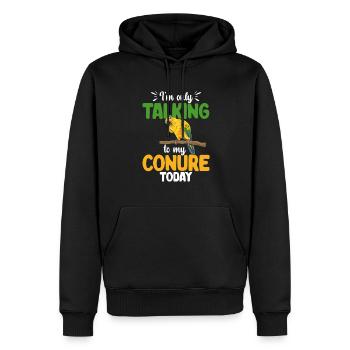 Perruche Perroquet Perruche Oiseau - Sweat à capuche Premium bio Homme - noir - Devant - Nico (187cm)