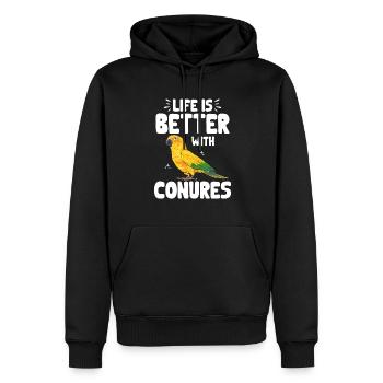 Perruche Perroquet Perruche Oiseau - Sweat à capuche Premium bio Homme - noir - Devant - Nico (187cm)