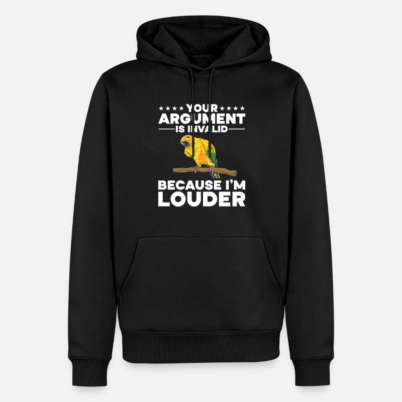 Perruche Perroquet Perruche Oiseau - Sweat à capuche Premium bio Homme - noir
