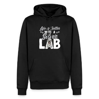 Silver Labrador Retriever Silver Lab - Sweat à capuche Premium bio Homme - noir - Devant - Nico (187cm)