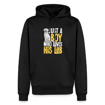 Labrador Retriever blanc Labrador Labrador blanc - Sweat à capuche Premium bio Homme - noir - Devant - Nico (187cm)