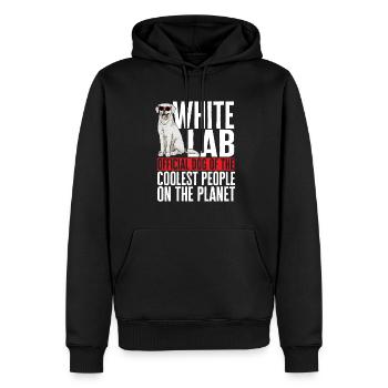 Labrador Retriever blanc Labrador Labrador blanc - Sweat à capuche Premium bio Homme - noir - Devant - Nico (187cm)