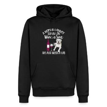 Labrador Retriever blanc Labrador Labrador blanc - Sweat à capuche Premium bio Homme - noir - Devant - Nico (187cm)