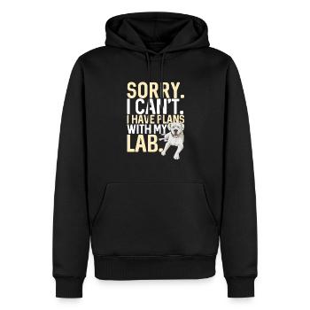 Labrador Retriever blanc Labrador Labrador blanc - Sweat à capuche Premium bio Homme - noir - Devant - Nico (187cm)