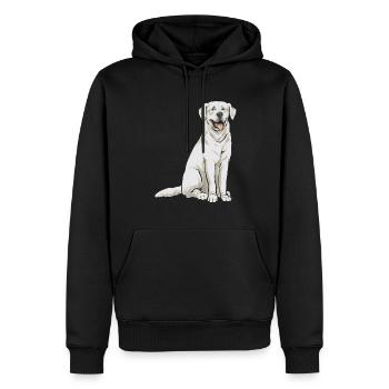 Labrador Retriever blanc Labrador Labrador blanc - Sweat à capuche Premium bio Homme - noir - Devant - Nico (187cm)