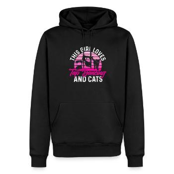 Professeur de claquettes Danseuse de claquettes Claquettes - Sweat à capuche Premium bio Homme - noir - Devant - Nico (187cm)