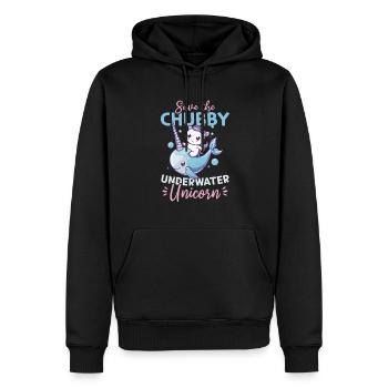 Funny Narwhal Animal Save The Chubby Unicorn - Männer Premium Bio Hoodie - Schwarz - Vorne - Nico (187cm)
