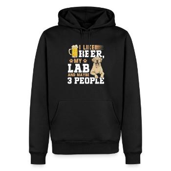 Labrador Retriever jaune - Sweat à capuche Premium bio Homme - noir - Devant - Nico (187cm)