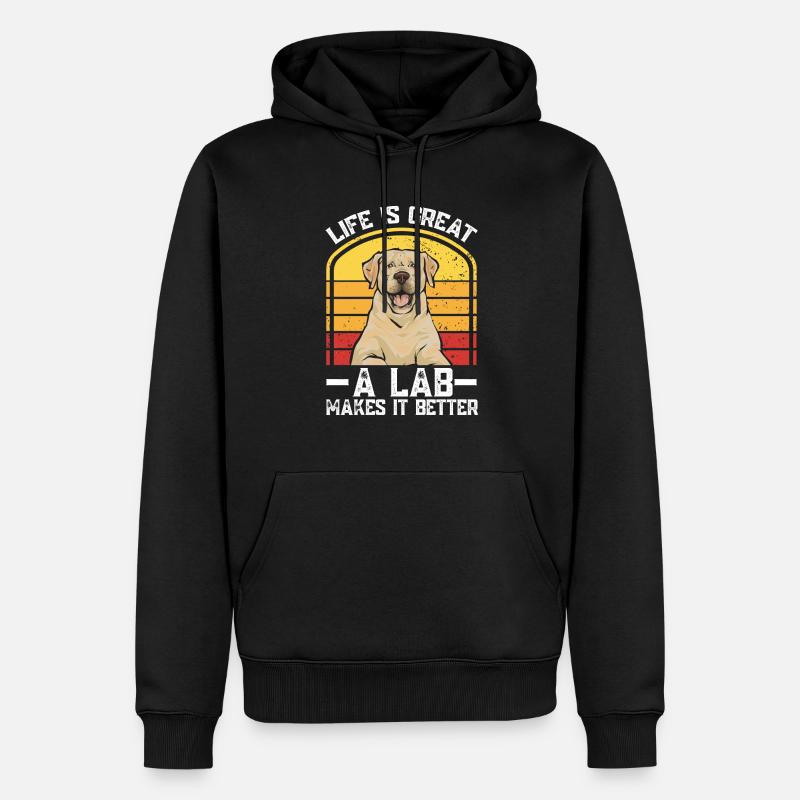 Labrador Retriever jaune - Sweat à capuche Premium bio Homme - noir