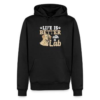 Labrador Retriever jaune - Sweat à capuche Premium bio Homme - noir - Devant - Nico (187cm)