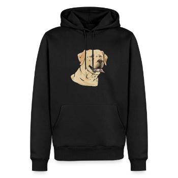 Labrador Retriever jaune - Sweat à capuche Premium bio Homme - noir - Devant - Nico (187cm)