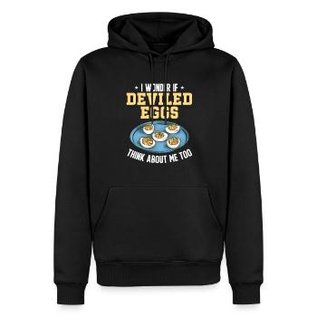 Stuffed Eggs Deviled Eggs - Men’s Premium Organic Hoodie - black - Front - Nico (187cm)