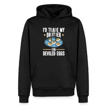Stuffed Eggs Deviled Eggs - Men’s Premium Organic Hoodie - black - Front - Nico (187cm)