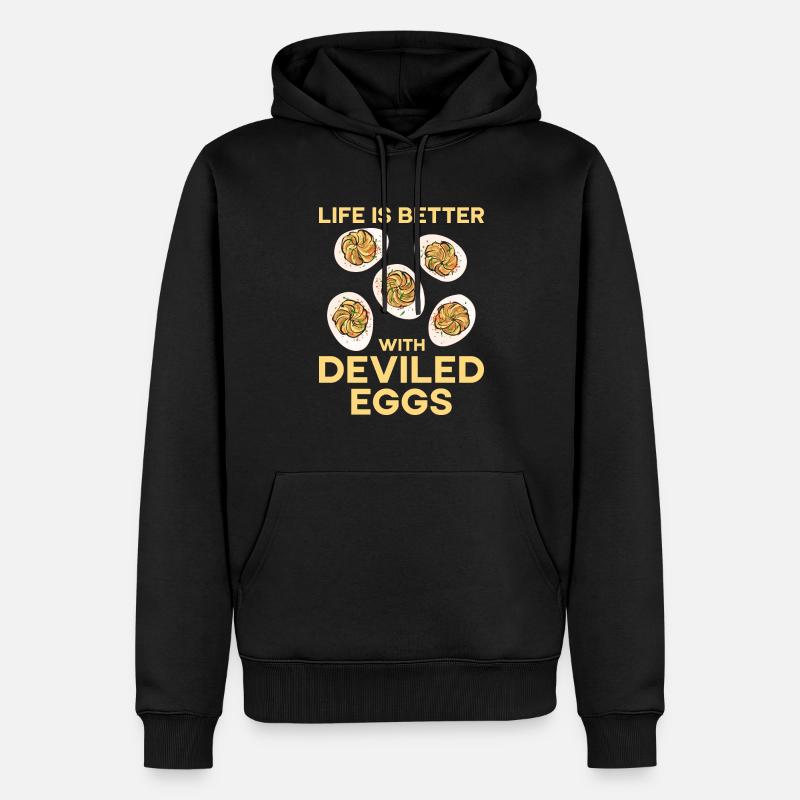 Gefüllte Eier Deviled Eggs - Männer Premium Bio Hoodie - Schwarz
