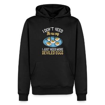 Stuffed Eggs Deviled Eggs - Men’s Premium Organic Hoodie - black - Front - Nico (187cm)