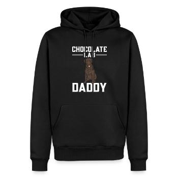 Chien Labrador Retriever brun chocolat - Sweat à capuche Premium bio Homme - noir - Devant - Nico (187cm)