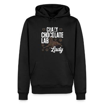 Schoko Brauner Labrador Retriever Hund - Männer Premium Bio Hoodie - Schwarz - Vorne - Nico (187cm)