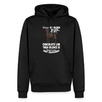 Schoko Brauner Labrador Retriever Hund - Männer Premium Bio Hoodie - Schwarz - Vorne - Nico (187cm)