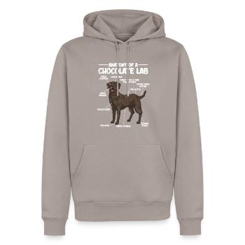 Schoko Brauner Labrador Retriever Hund - Männer Premium Bio Hoodie - Taupe - Vorne - Nico (187cm)