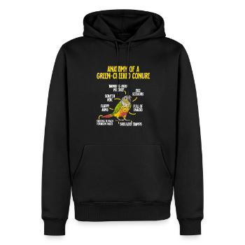 Molina Perruche Perroquet Perruche Oiseau Perruche - Sweat à capuche Premium bio Homme - noir - Devant - Nico (187cm)