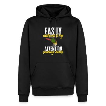 Molina Parakeet Parrot Bird Parakeet - Men’s Premium Organic Hoodie - black - Front - Nico (187cm)