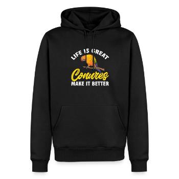 Parakeet, Parrot, Parakeet, Bird - Men’s Premium Organic Hoodie - black - Front - Nico (187cm)