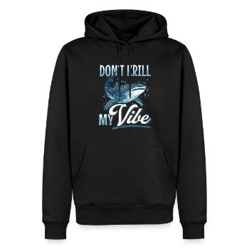 Funny Whale Shark Animal Don't Krill My Vibe - Männer Premium Bio Hoodie - Schwarz - Vorne - Nico (187cm)