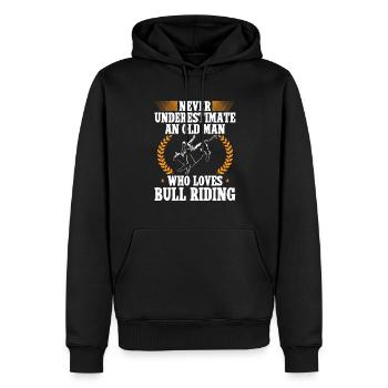 Bullenreiter Rodeo Western Cowboy Bull Riding - Männer Premium Bio Hoodie - Schwarz - Vorne - Nico (187cm)