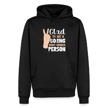 Linkshänder - Männer Premium Bio Hoodie - Schwarz - Vorne - Nico (187cm)