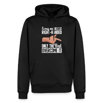 Linkshänder - Männer Premium Bio Hoodie - Schwarz - Vorne - Nico (187cm)