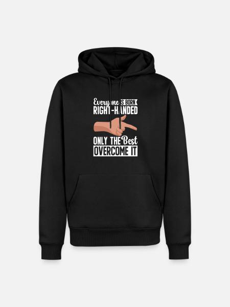Linkshänder - Männer Premium Bio Hoodie - Schwarz