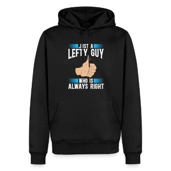 Linkshänder - Männer Premium Bio Hoodie - Schwarz - Vorne - Nico (187cm)