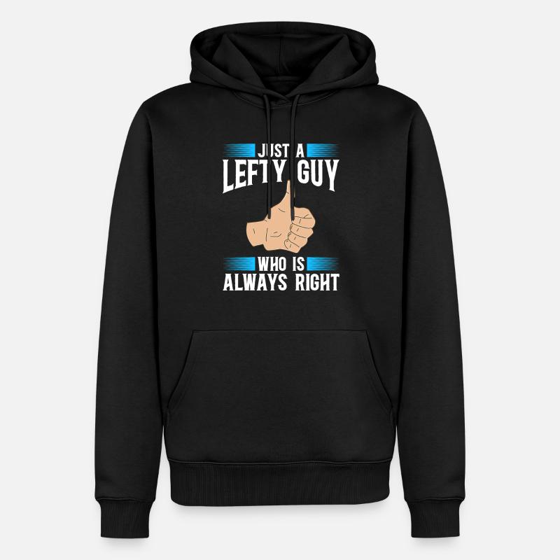 Linkshänder - Männer Premium Bio Hoodie - Schwarz