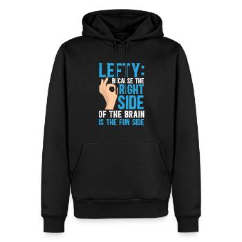 Linkshänder - Männer Premium Bio Hoodie - Schwarz - Vorne - Nico (187cm)