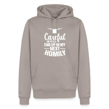 Priest Catholic Christian priest - Men’s Premium Organic Hoodie - taupe - Front - Nico (187cm)