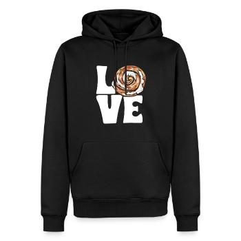 Rouleau à la cannelle - Sweat à capuche Premium bio Homme - noir - Devant - Nico (187cm)