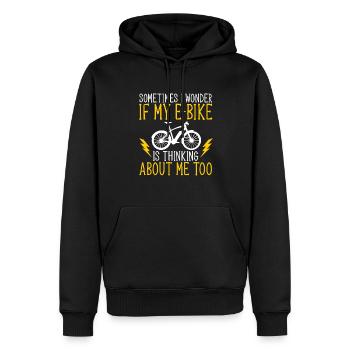 Elektrofahrrad Radfahren Biker E-Bike - Männer Premium Bio Hoodie - Schwarz - Vorne - Nico (187cm)