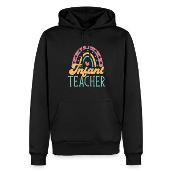 Enseignante de maternelle Éducatrice de centre de garde - Sweat à capuche Premium bio Homme - noir - Devant - Nico (187cm)