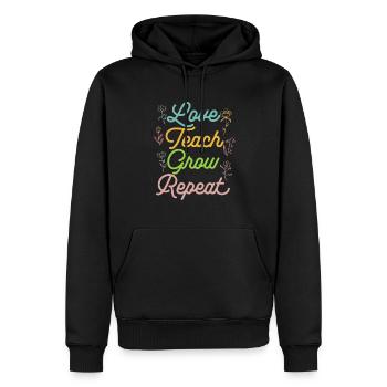 Enseignante de maternelle Éducatrice de centre de garde - Sweat à capuche Premium bio Homme - noir - Devant - Nico (187cm)