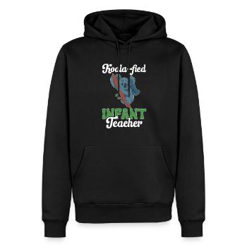 Enseignante de maternelle Éducatrice de centre de garde - Sweat à capuche Premium bio Homme - noir - Devant - Nico (187cm)
